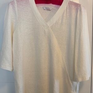 MAX MARA LEISURE - Linen Top - Cream Color - Size M